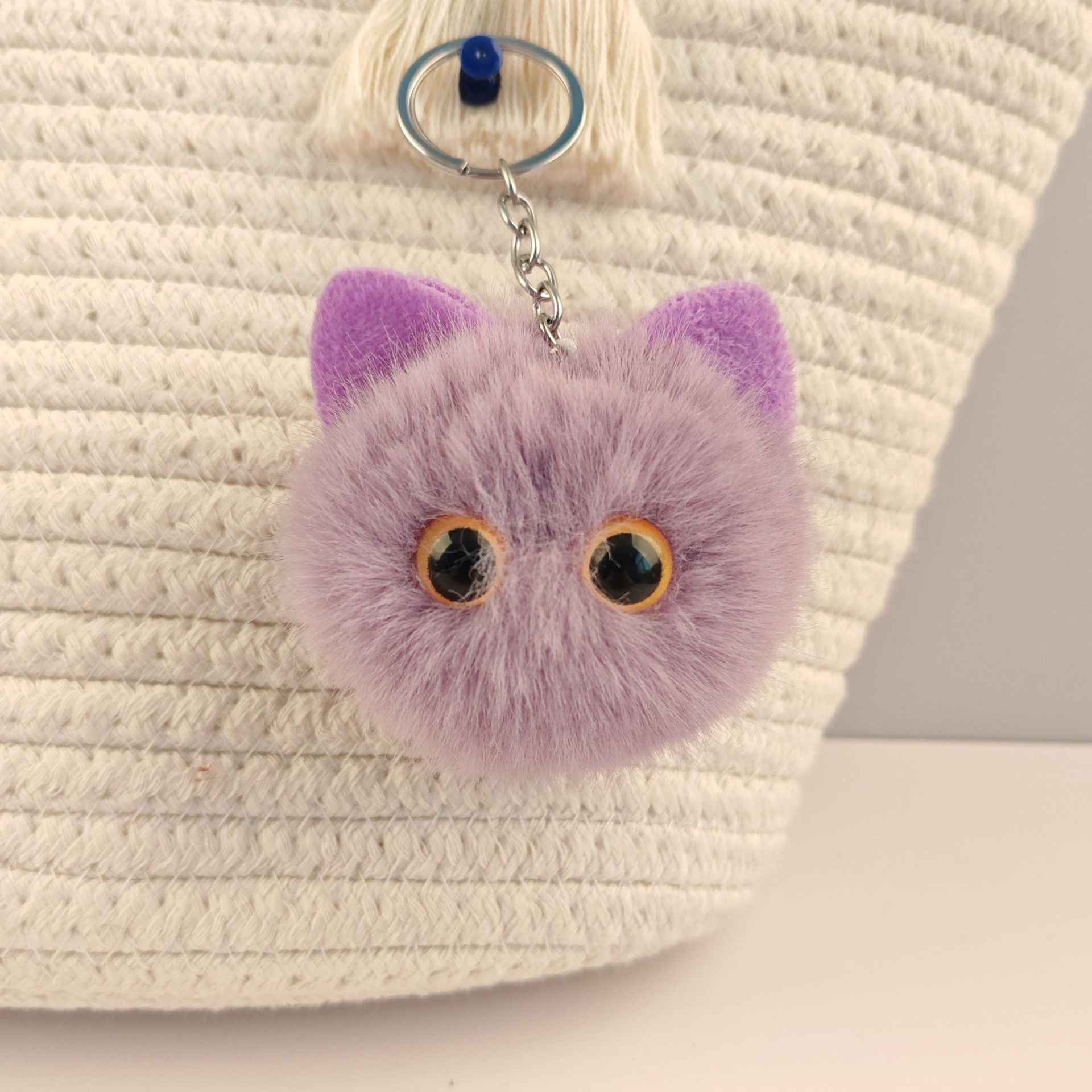 Wholesale  Kitten cartoon fur ball keychain
